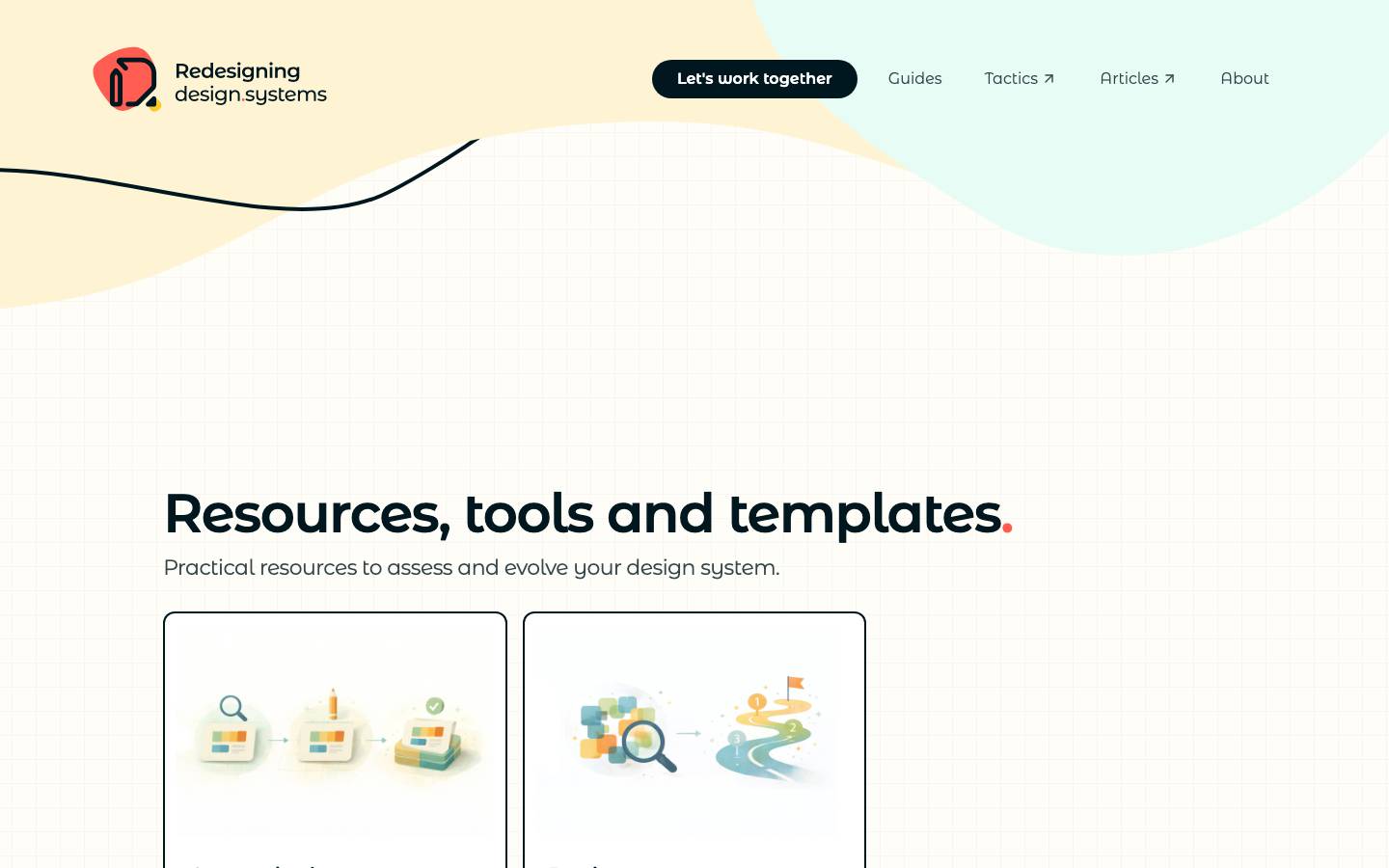 Page d'accueil de Redesign in Design systems